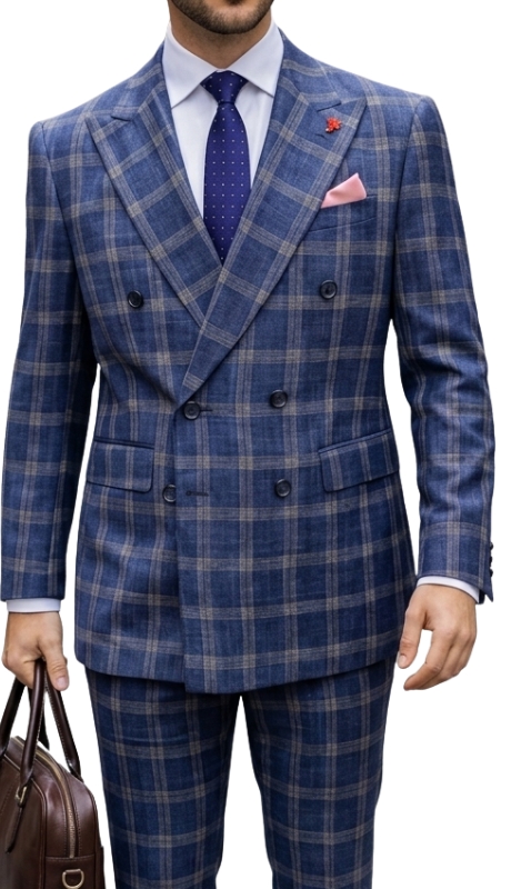Statement GIAMO- STEEL BLUE Mens Suit